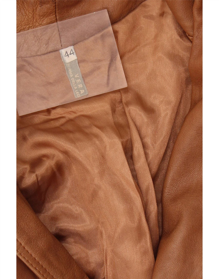 Jaqueta de couro militar masculina VINTAGE Reino Unido 44 2XL couro marrom