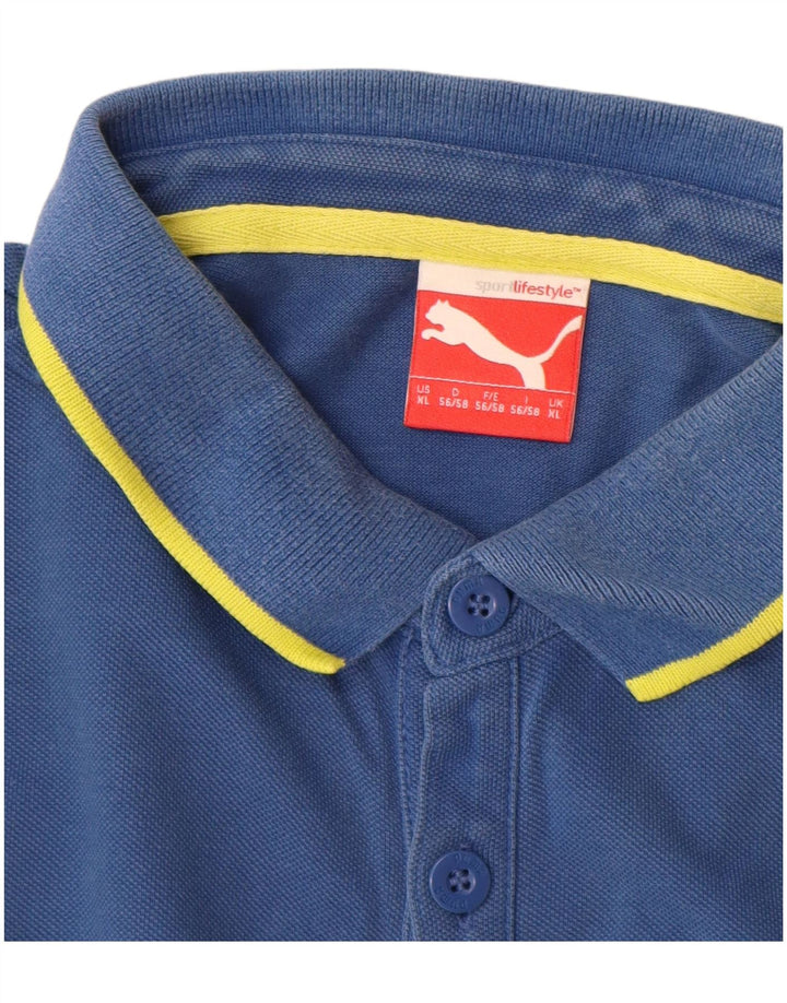 Camisa polo masculina Puma XL azul algodão
