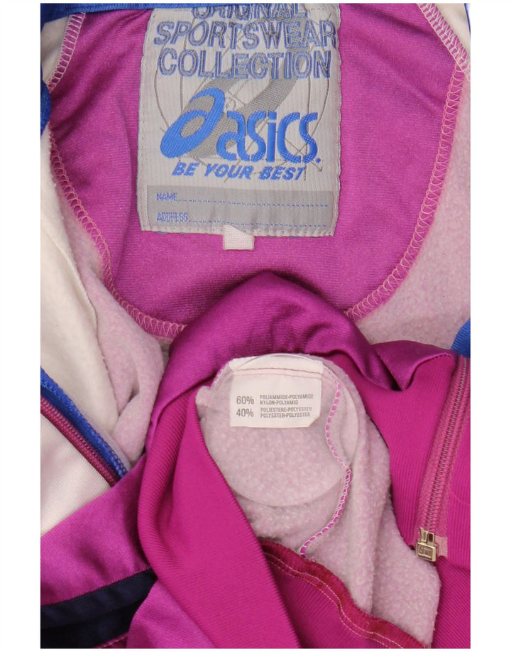 Asics Mens Graphic Full Tracksuit Pequeno Rosa Colourblock Poliamida Retro