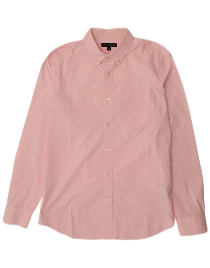 Camisa masculina Banana Republic grande algodão rosa