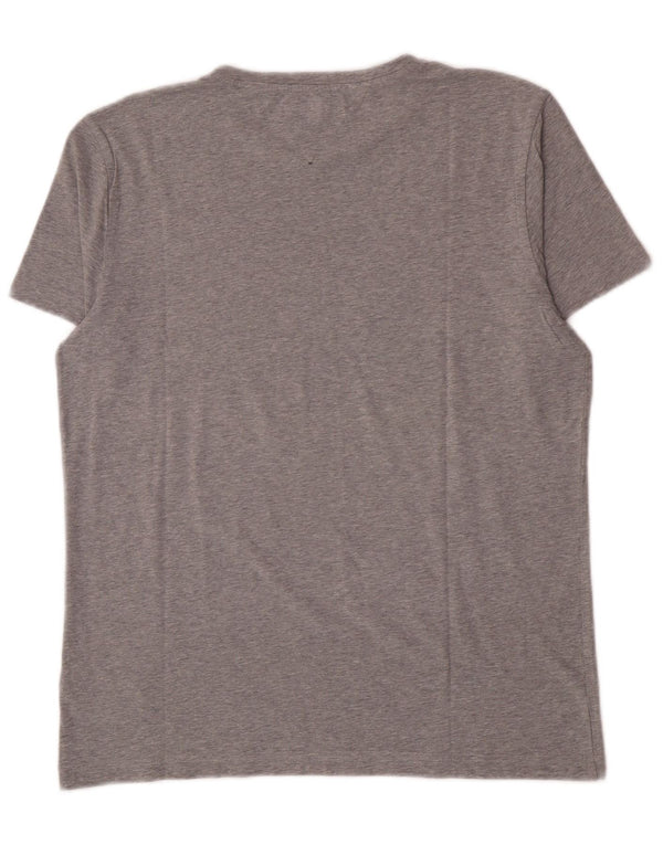 Tommy Hilfiger Camiseta masculina grande algodão cinza