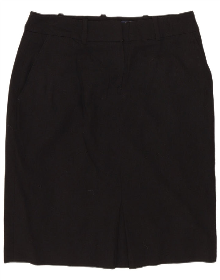 Saia reta feminina BROOKS BROTHERS US 4 médio W30 lã preta
