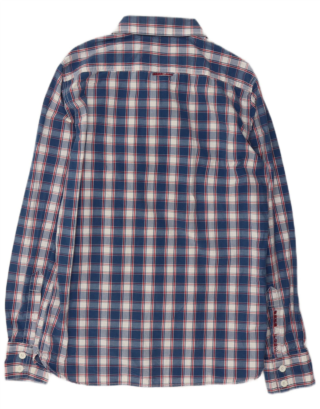 Camisa masculina Superdry grande algodão xadrez azul
