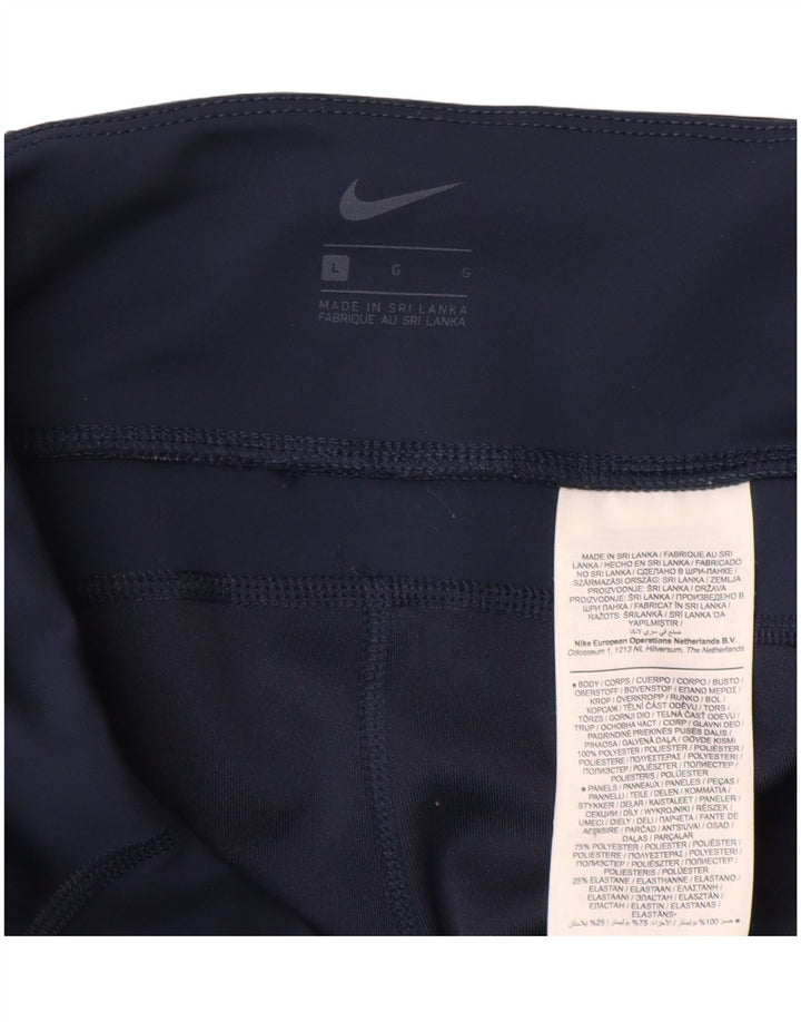 Leggings Nike Feminino UK 14 Grande Azul Marinho Colorblock Poliéster