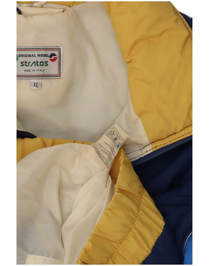 Jaqueta masculina Bomber acolchoada Stratos UK 42 XL azul marinho Colourblock poliamida