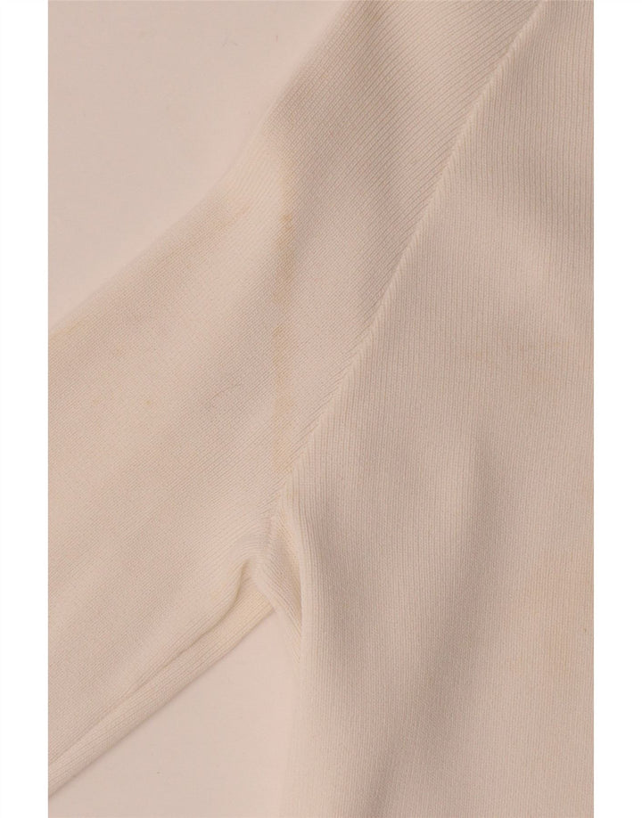 Blusa feminina Zara manga comprida envolvente Reino Unido 8 pequena viscose branca