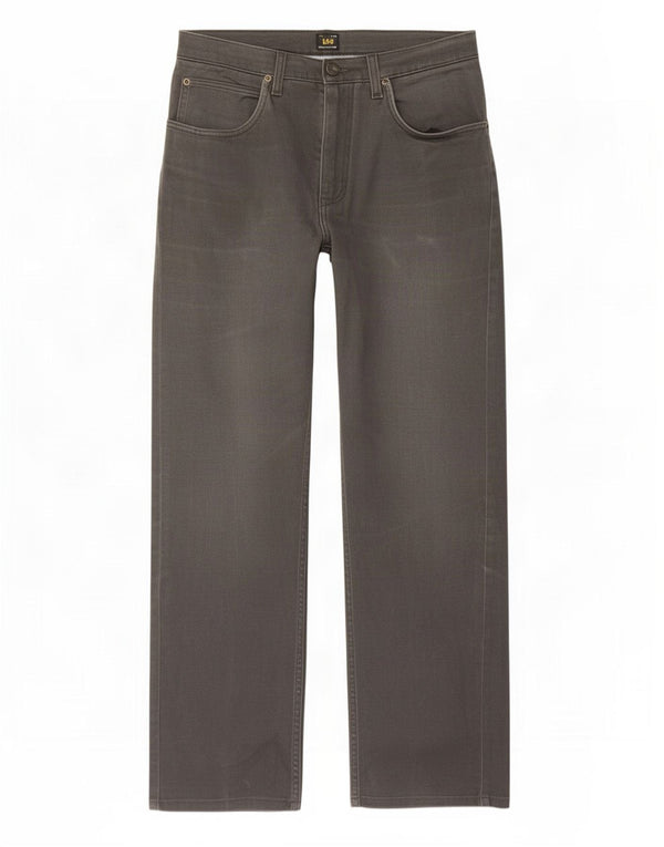 Calça casual reta masculina Lee Brooklyn W32 L32 algodão cinza
