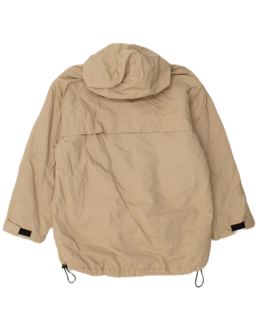 Jaqueta corta-vento masculina ASICS com capuz UK 36 pequena poliamida bege