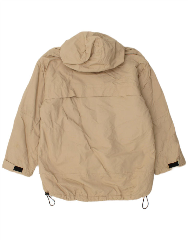 Jaqueta corta-vento masculina ASICS com capuz UK 36 pequena poliamida bege