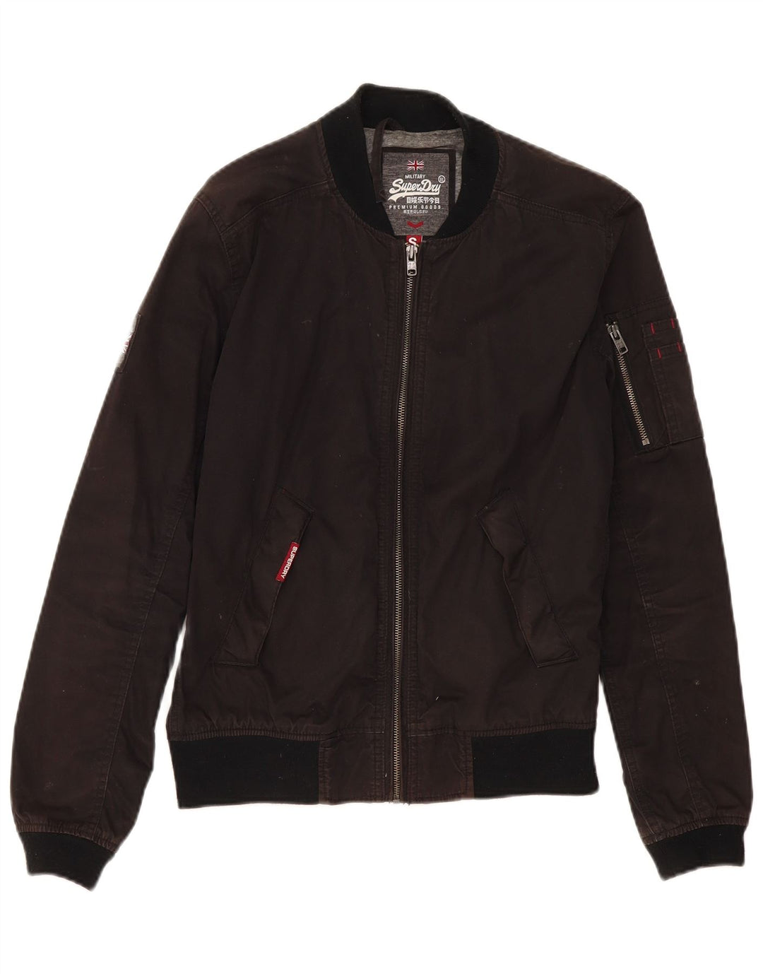 Superdry Mens Bomber Jacket UK 36 Pequeno Algodão Preto