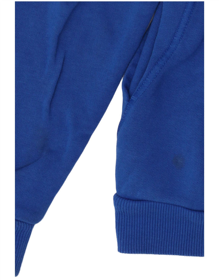 ADIDAS Meninos Zip Hoodie Sweater 11-12 Anos Azul Algodão