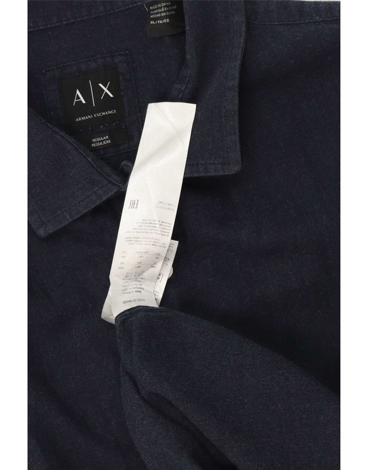 Camisa masculina Armani Exchange XL azul marinho algodão