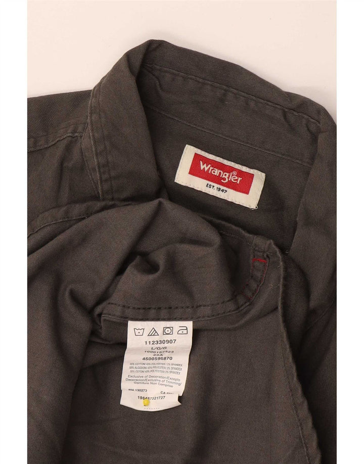 Wrangler Camisa masculina de manga curta grande algodão cinza