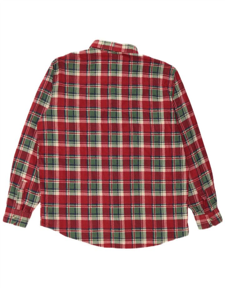 Camisa masculina de flanela EUROPEAN PROJECT grande algodão xadrez vermelho
