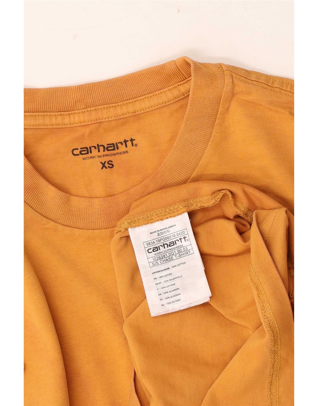 Camiseta masculina Carhartt XS algodão laranja