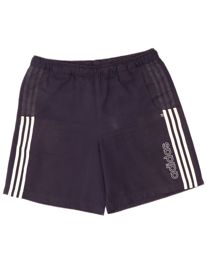 Shorts esportivos gráficos masculinos Adidas grandes poliéster azul marinho