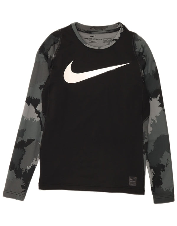 Top gráfico Nike Boys Fitted manga comprida 13-14 anos XL preto camuflado