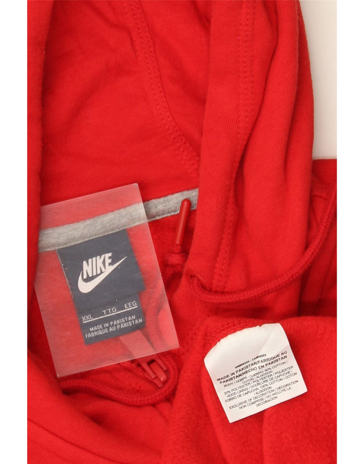 Suéter Nike masculino com capuz e zíper 2XL algodão vermelho