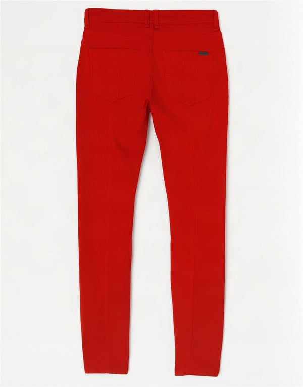 Burberry Calça feminina BRIT skinny casual W28 L31 algodão vermelho
