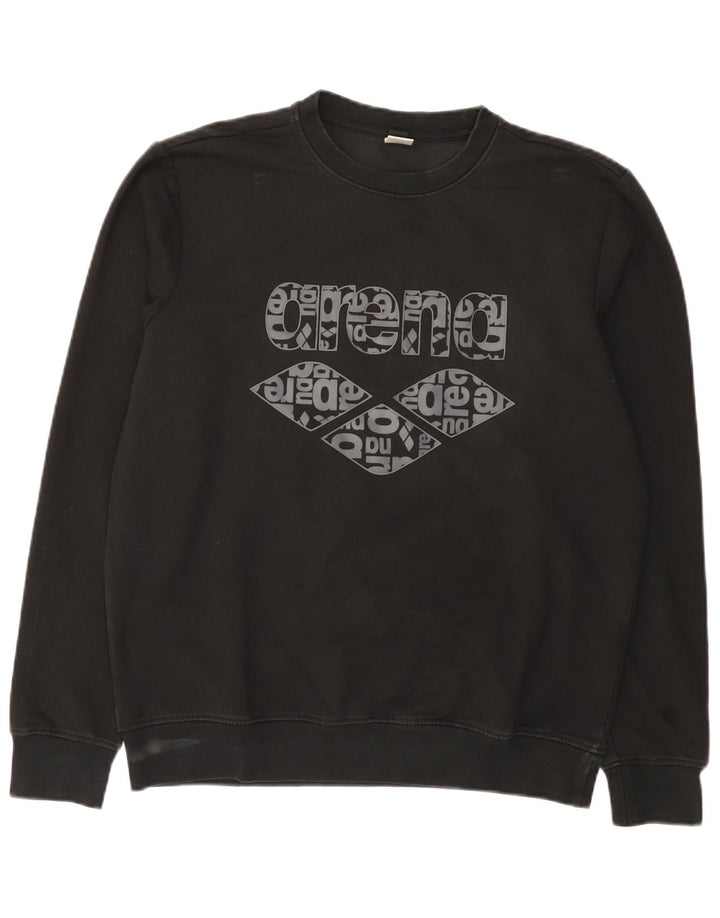 Arena Mens Graphic Moletom Jumper Médio Poliéster Preto