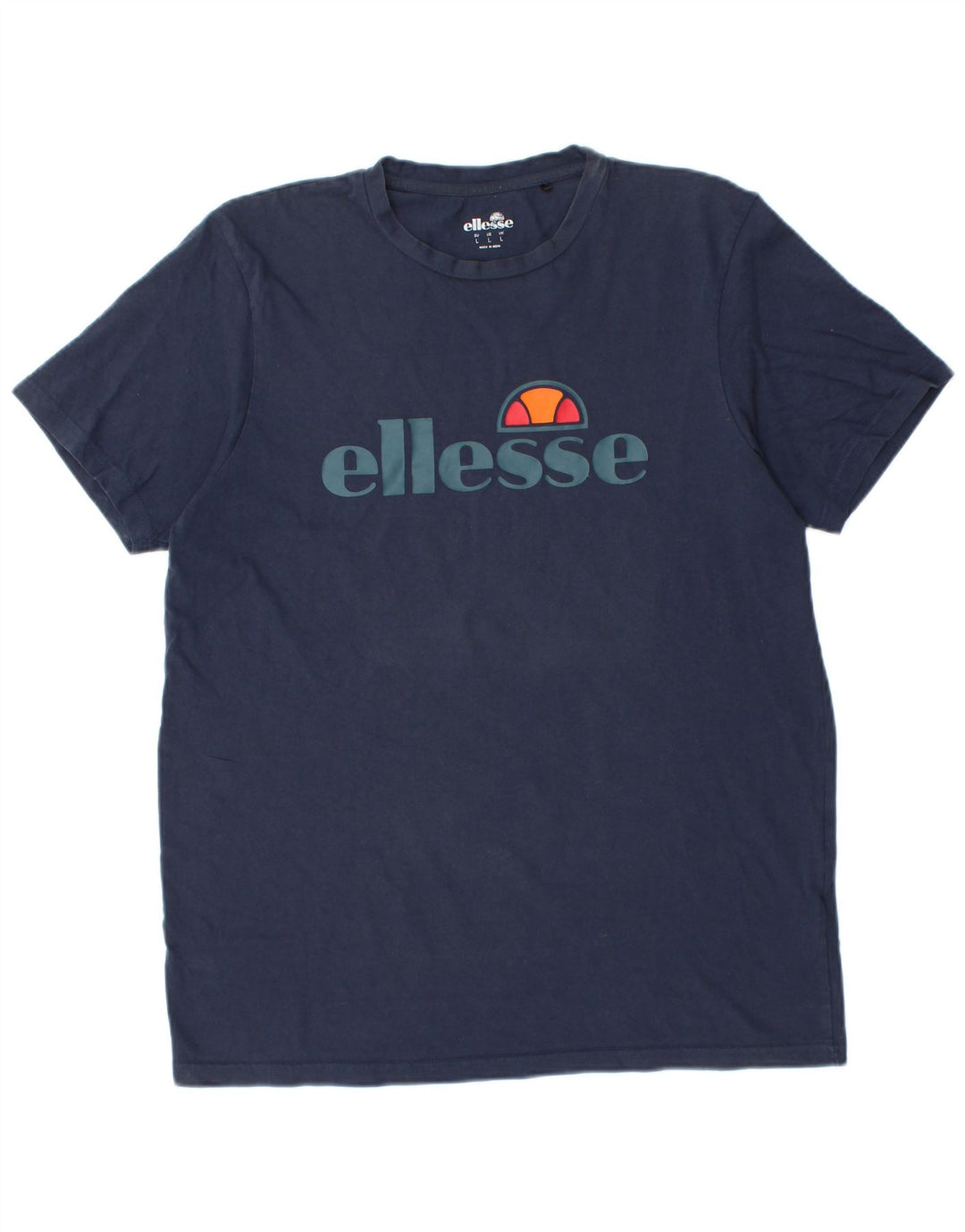 Ellesse Camiseta masculina gráfica top grande algodão azul marinho