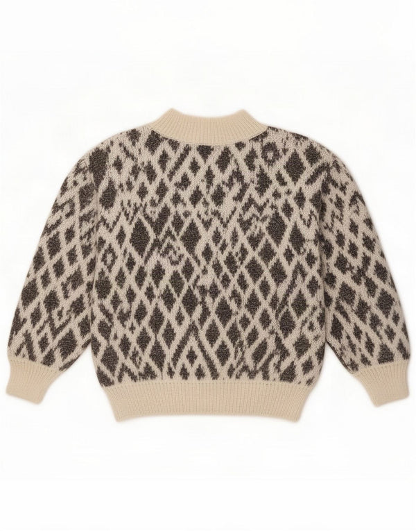 Suéter feminino vintage com gola tartaruga Reino Unido 16 grande off white