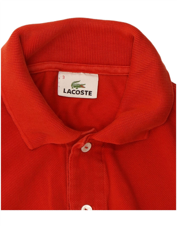 Camisa polo masculina LACOSTE tamanho 3 pequeno algodão vermelho