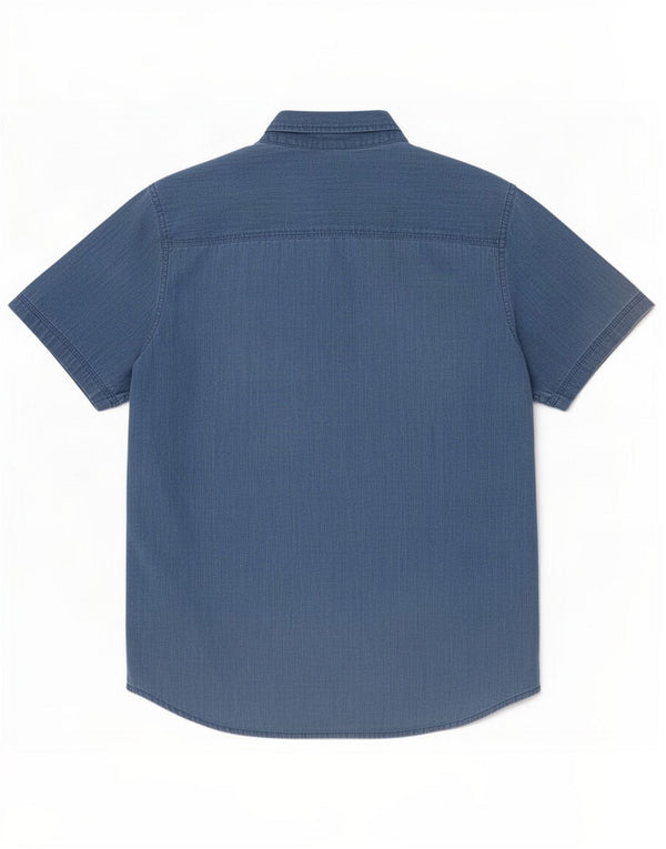 Levi's Camisa masculina de manga curta grande algodão azul