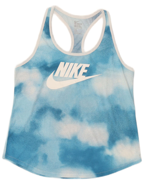 Colete gráfico feminino Nike Athletic Cut Top UK 18 XL azul tie-dye