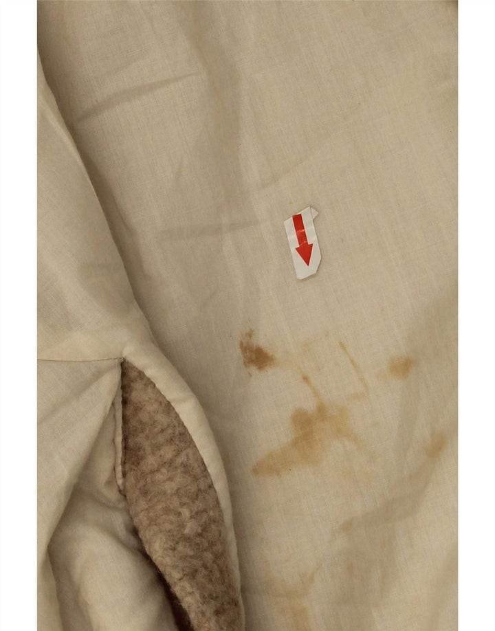 Casaco feminino Zara com peito duplo Reino Unido 42 XL lã bege