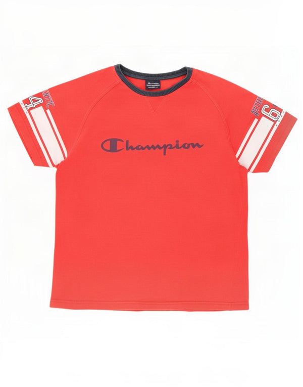Camiseta feminina estampada Champion UK 14 Medium Red Colourblock