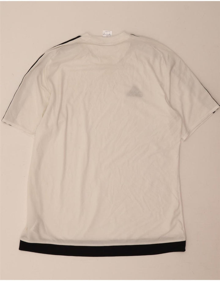 Adidas Mens Climalite Camiseta Top Grande Branco Colorblock Poliéster