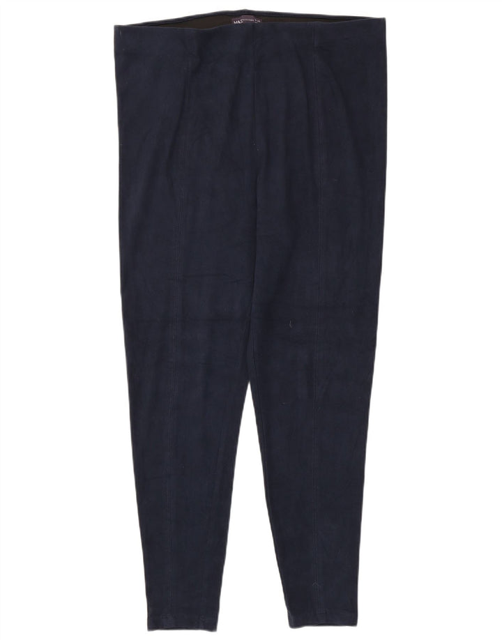 Leggings femininas Marks & Spencer UK 18 XL azul marinho poliéster