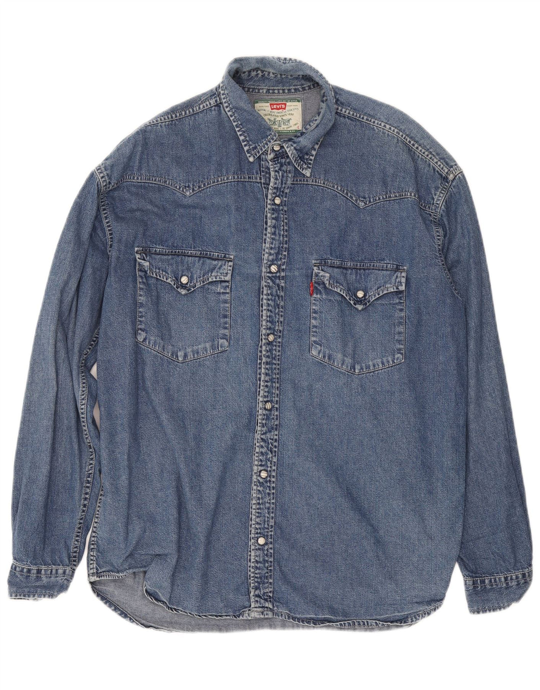 Camisa jeans masculina LEVI'S grande azul