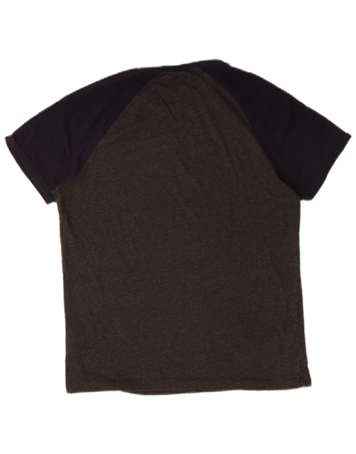 Camiseta masculina French Connection Top cinza médio algodão colorblock