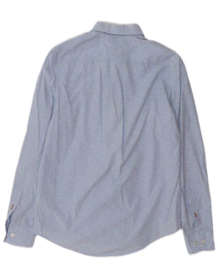 Camisa masculina TOMMY HILFIGER pequena de algodão manchado azul