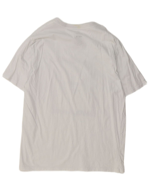 Camiseta masculina Hurley com estampa gráfica grande de algodão branco