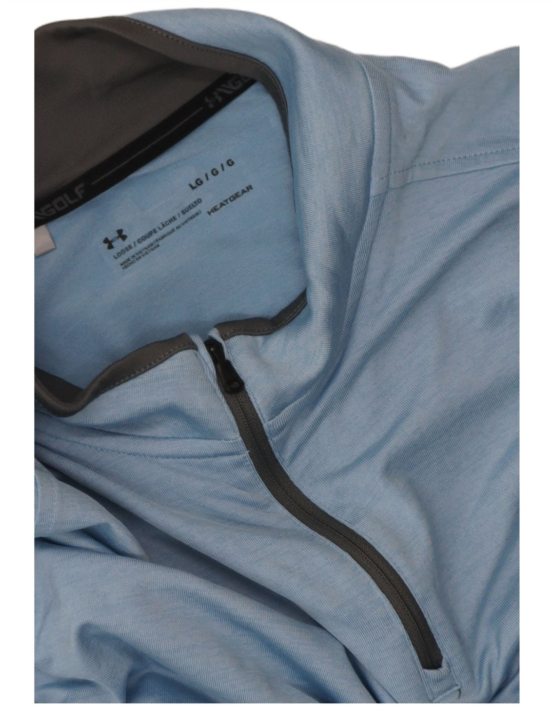 Under Armour masculino Heat Gear pulôver agasalho top grande azul salpicado