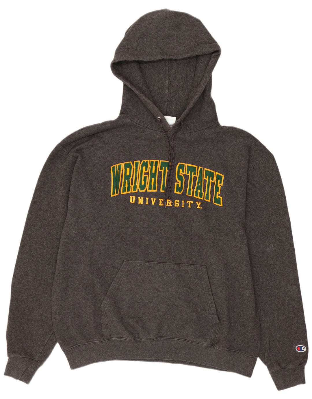 Jumper com capuz gráfico Champion masculino Wright State University grande cinza