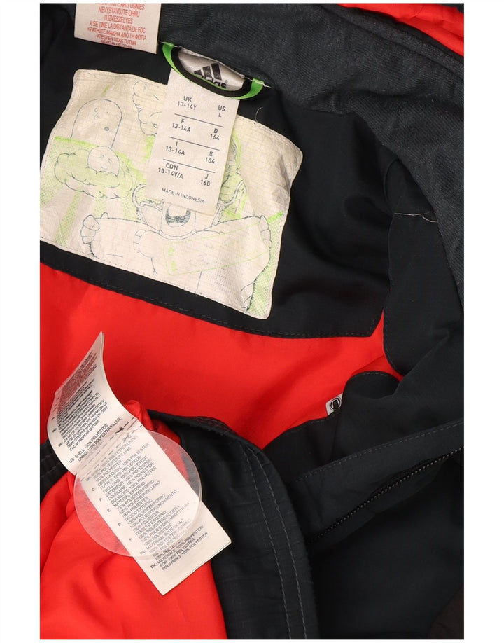 Casaco ADIDAS Menino com Capuz Acolchoado 13-14 Anos Azul Marinho Colourblock