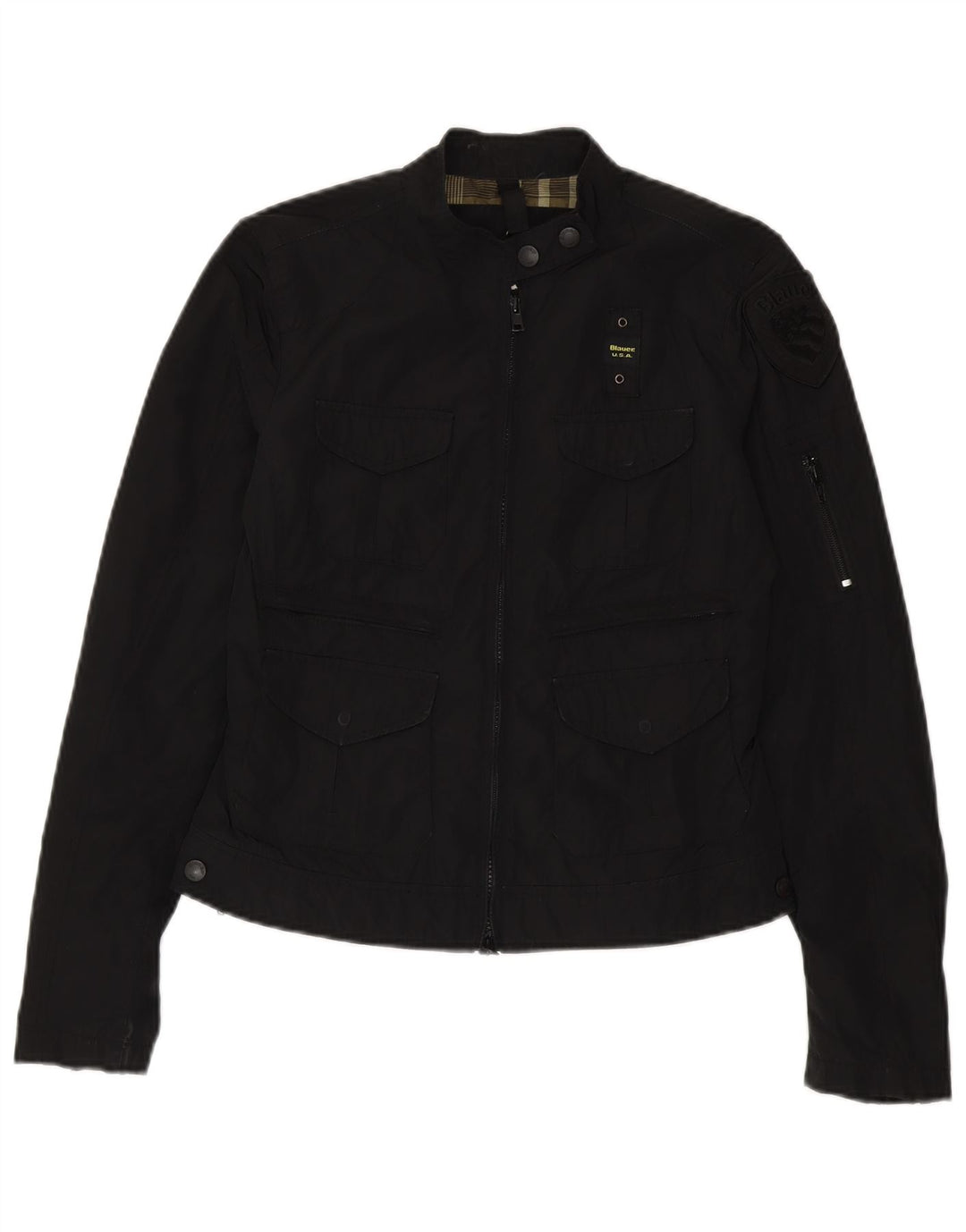 Jaqueta utilitária feminina Blauer UK 14 poliéster preto médio