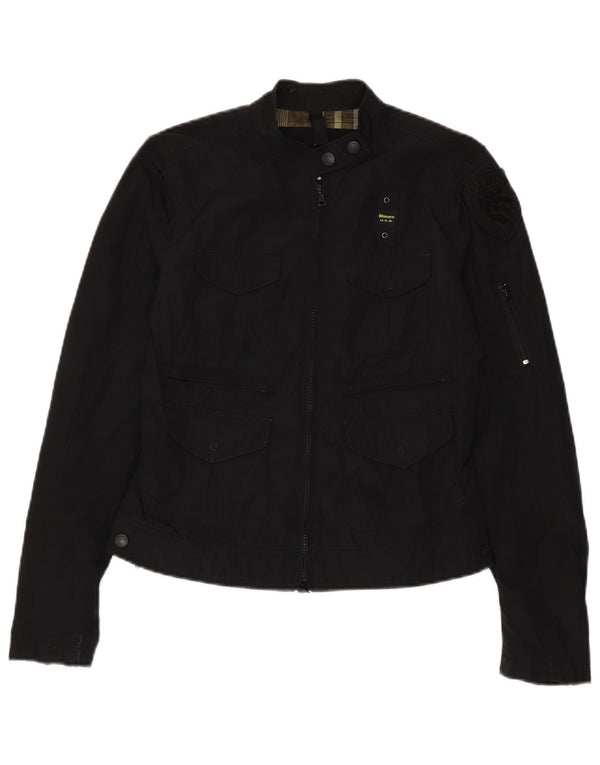 Jaqueta utilitária feminina Blauer UK 14 poliéster preto médio