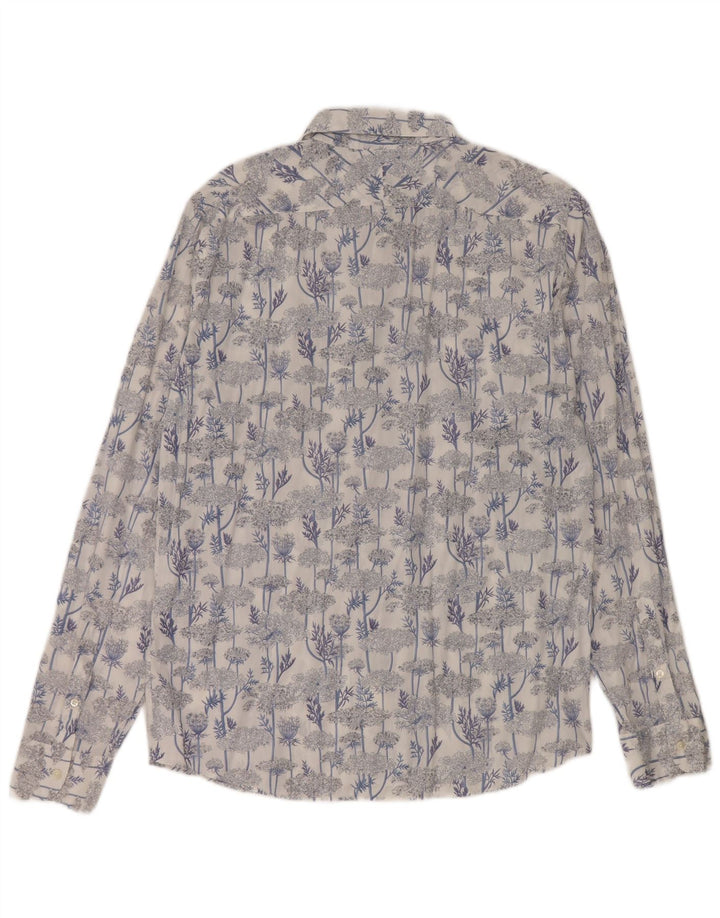 Camisa masculina Robert Friedman grande algodão floral azul