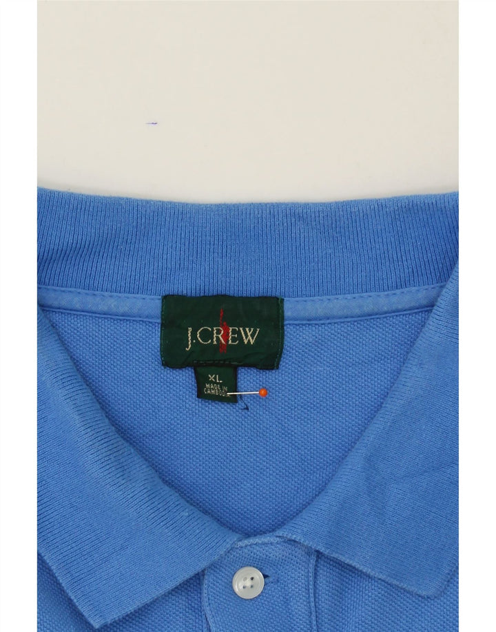 J. CREW Mens Long Sleeve Polo Shirt XL Blue Cotton Vintage J. Crew and Second-Hand J. Crew from Messina Hembry 