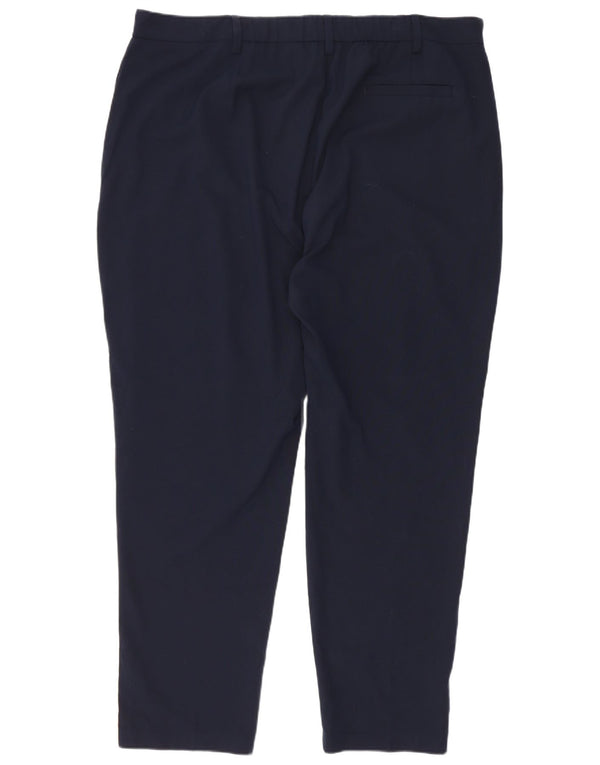 Calça Chino Feminina Marks & Spencer Reino Unido 18 XL W36 L26 Azul Marinho