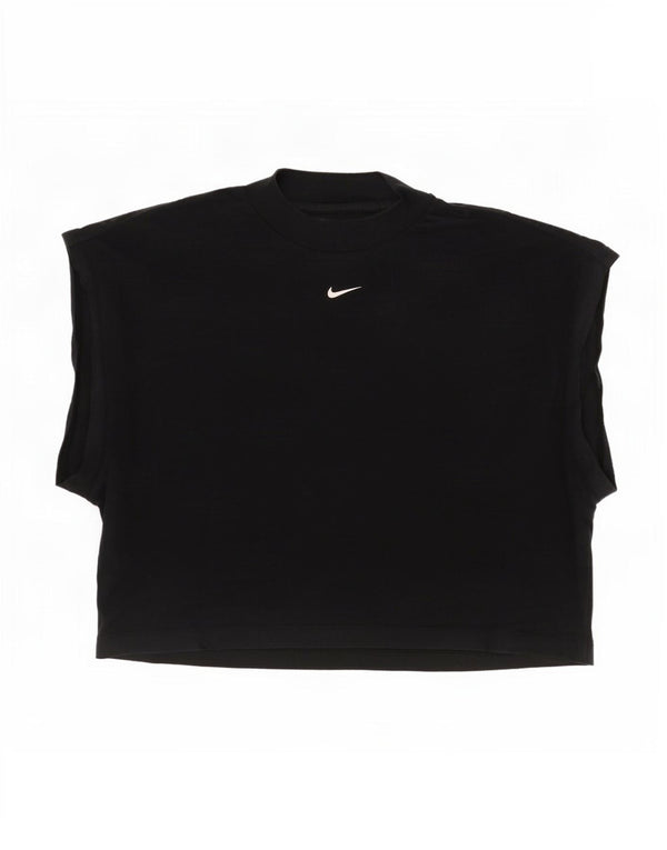 Camiseta Nike Feminina Crop Oversized Top UK 14 Médio Algodão Preto