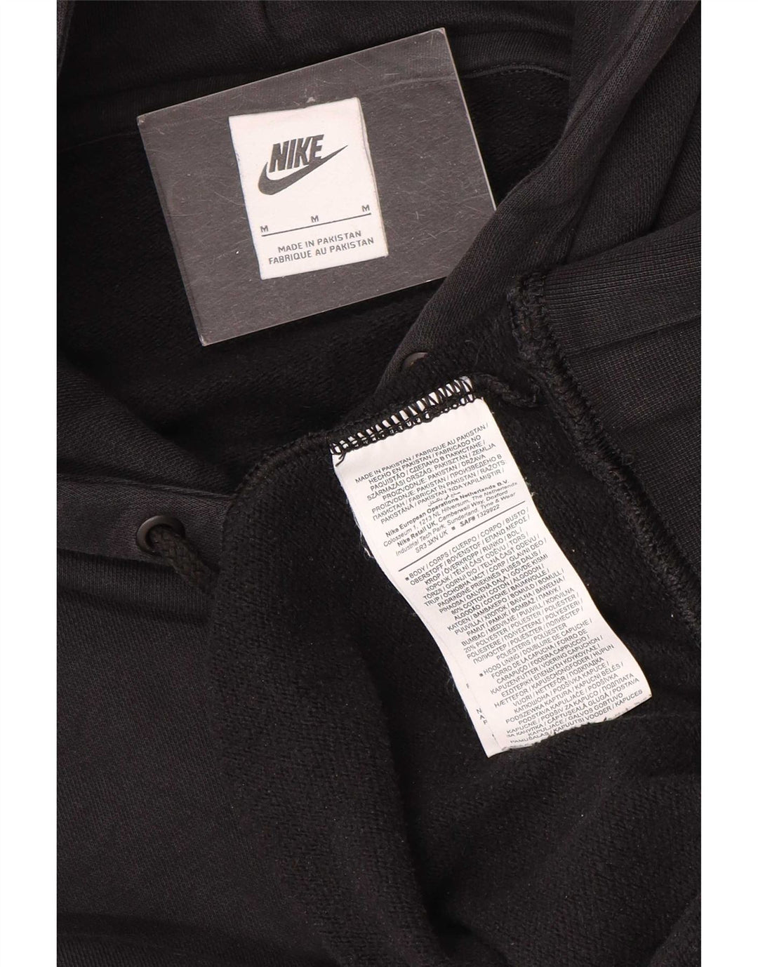 Nike Womens Oversized Hoodie Jumper UK 14 Médio Algodão Preto