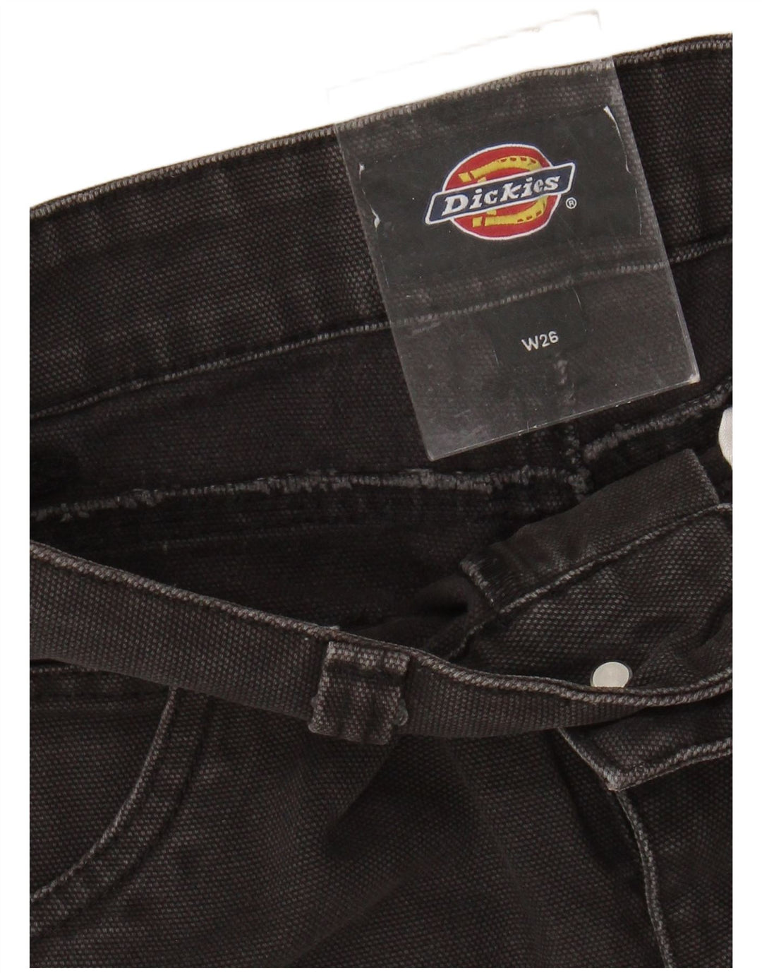 Shorts cargo feminino de cintura alta Dickies W26 pequeno algodão preto