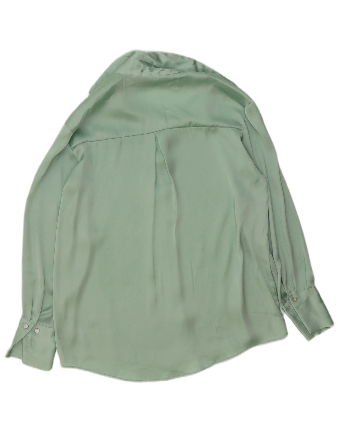Blusa camisa oversized feminina Zara Reino Unido 6 XS verde poliéster