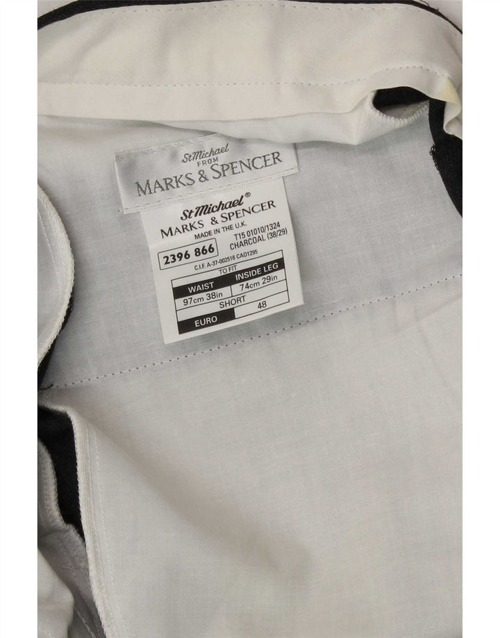 Calça casual Marks & Spencer masculina St. Michael Pegged W38 L29 lã cinza